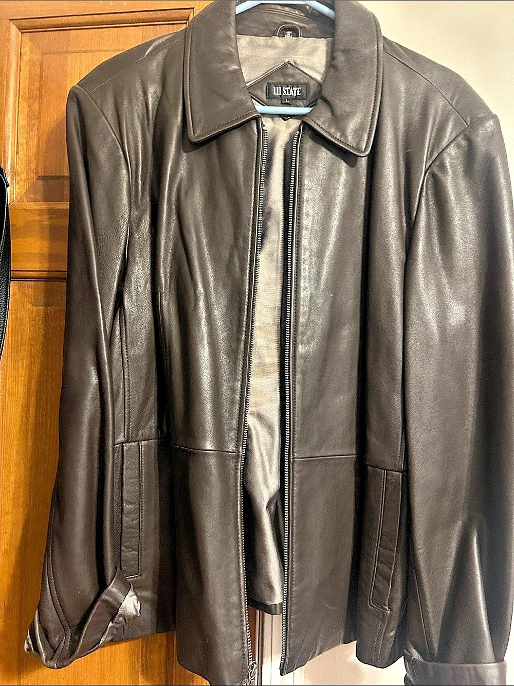 Ill State Men's Brown Leather Jacket Size Large